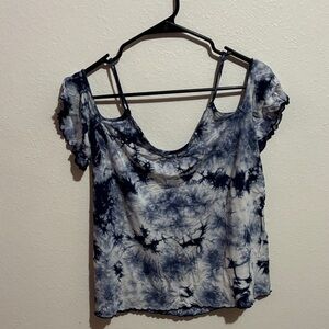 American Eagle Outfitters Navy Tie-Dye Blouse